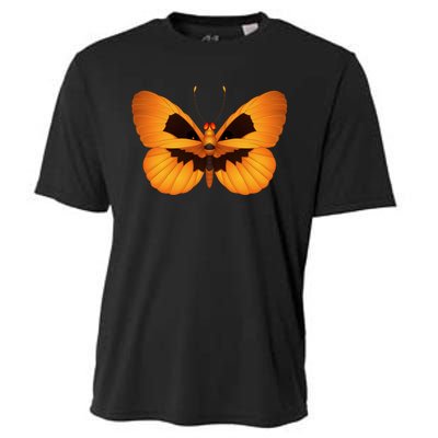 Butterfly With Face Halloween Pumpkin Cooling Performance Crew T-Shirt