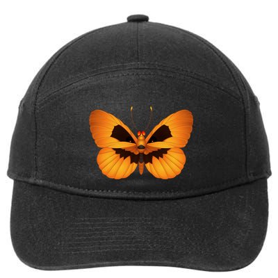 Butterfly With Face Halloween Pumpkin 7-Panel Snapback Hat