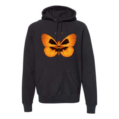 Butterfly With Face Halloween Pumpkin Premium Hoodie