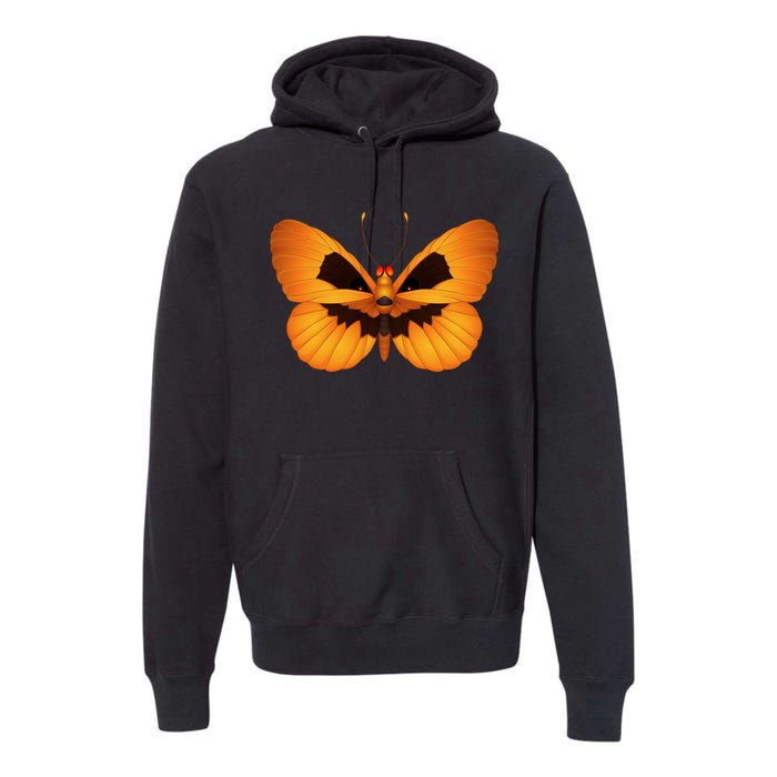 Butterfly With Face Halloween Pumpkin Premium Hoodie