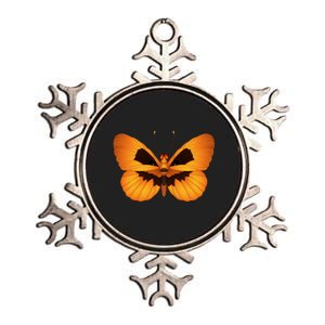 Butterfly With Face Halloween Pumpkin Metallic Star Ornament