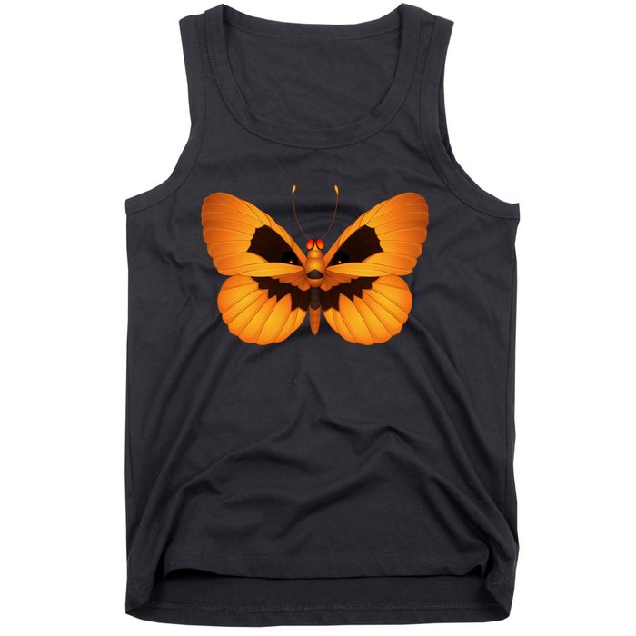 Butterfly With Face Halloween Pumpkin Tank Top