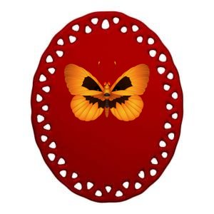 Butterfly With Face Halloween Pumpkin Ceramic Oval Ornament