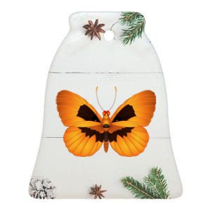 Butterfly With Face Halloween Pumpkin Ceramic Bell Ornament