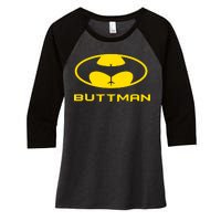 Buttman Women's Tri-Blend 3/4-Sleeve Raglan Shirt