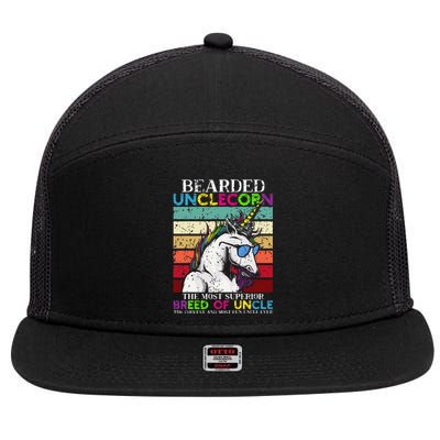 Bearded Unclecorn Uncle Unicorn 7 Panel Mesh Trucker Snapback Hat