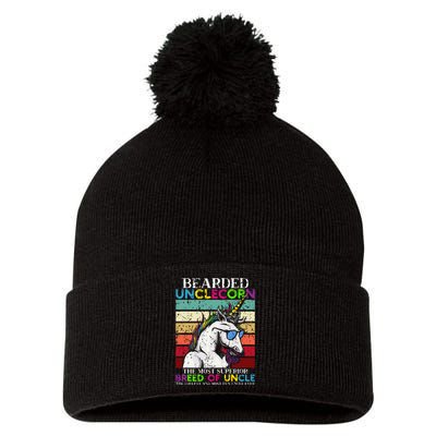 Bearded Unclecorn Uncle Unicorn Pom Pom 12in Knit Beanie