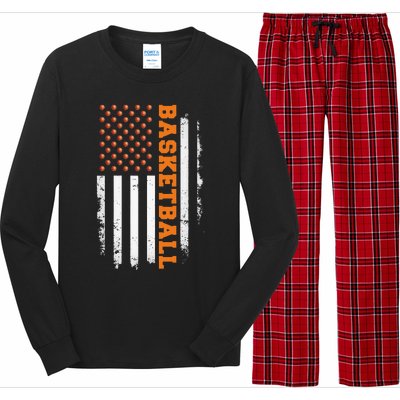 Basketball USA US Flag Basketball Long Sleeve Pajama Set