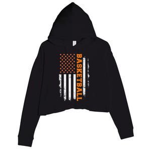 Basketball USA US Flag Basketball Men Crop Fleece Hoodie