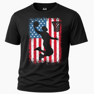 Basketball Usa Us Flag Basketball Cooling Performance Crew T-Shirt