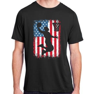 Basketball Usa Us Flag Basketball Adult ChromaSoft Performance T-Shirt