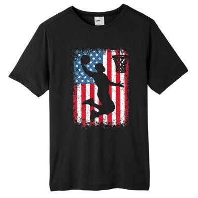 Basketball Usa Us Flag Basketball Tall Fusion ChromaSoft Performance T-Shirt