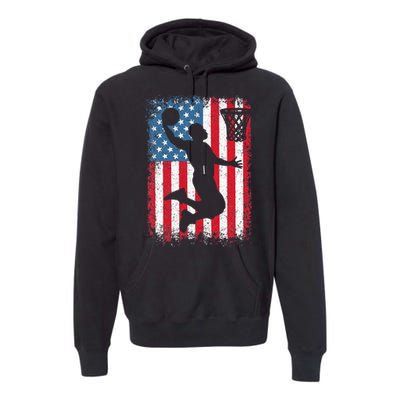 Basketball Usa Us Flag Basketball Premium Hoodie