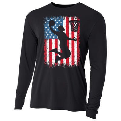 Basketball Usa Us Flag Basketball Cooling Performance Long Sleeve Crew