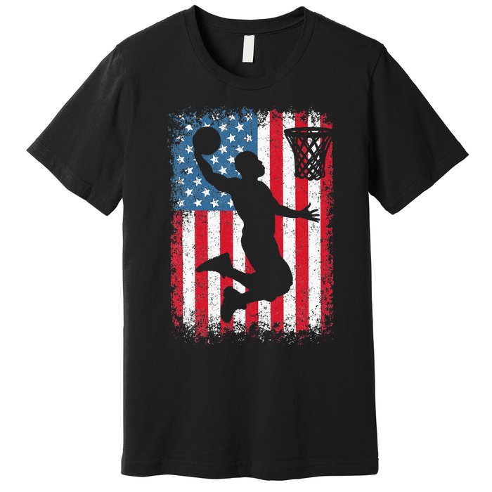 Basketball Usa Us Flag Basketball Premium T-Shirt