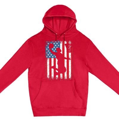 Basketball Usa Us Flag Basketball Premium Pullover Hoodie