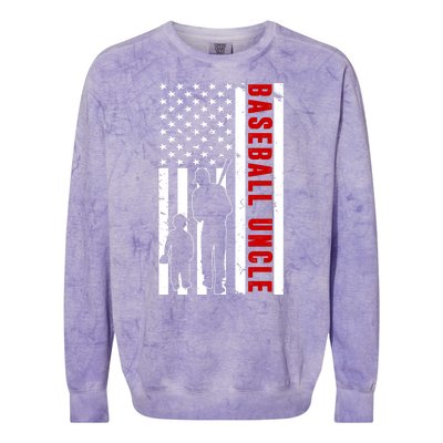 Baseball Uncle USA Flag Colorblast Crewneck Sweatshirt