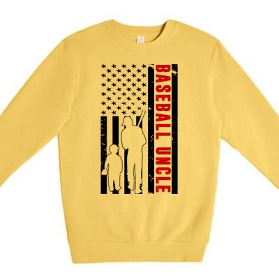 Baseball Uncle USA Flag Premium Crewneck Sweatshirt