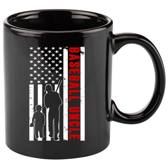 Baseball Uncle USA Flag 11oz C Handle Ceramic Mug