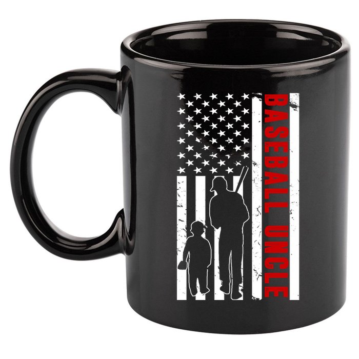 Baseball Uncle USA Flag 11oz C Handle Ceramic Mug