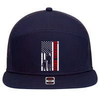 Baseball Uncle USA Flag 7 Panel Mesh Trucker Snapback Hat