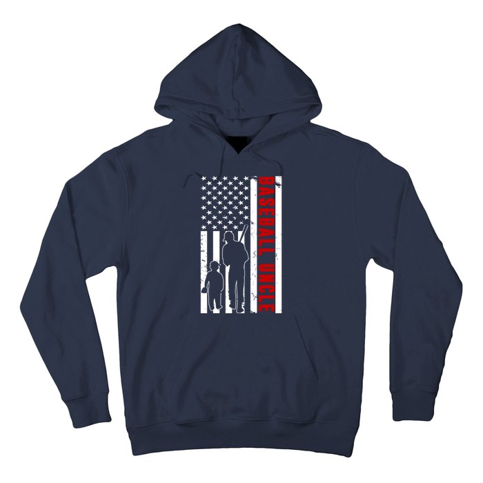 Baseball Uncle USA Flag Hoodie