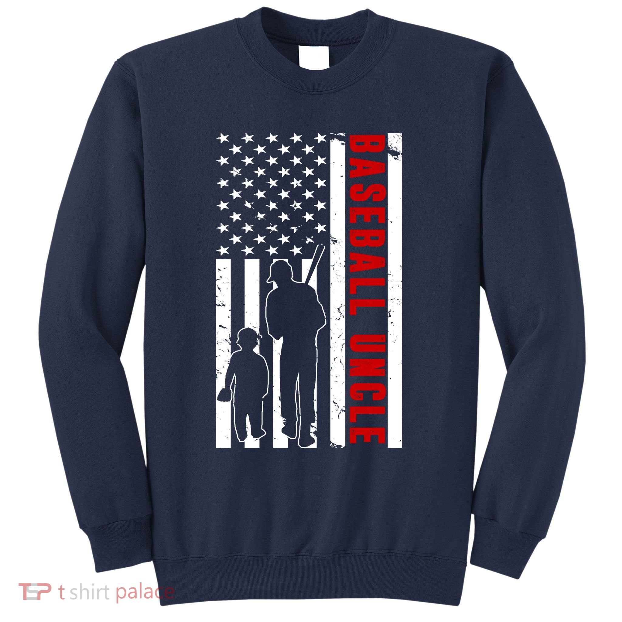 Baseball Uncle USA Flag Sweatshirt