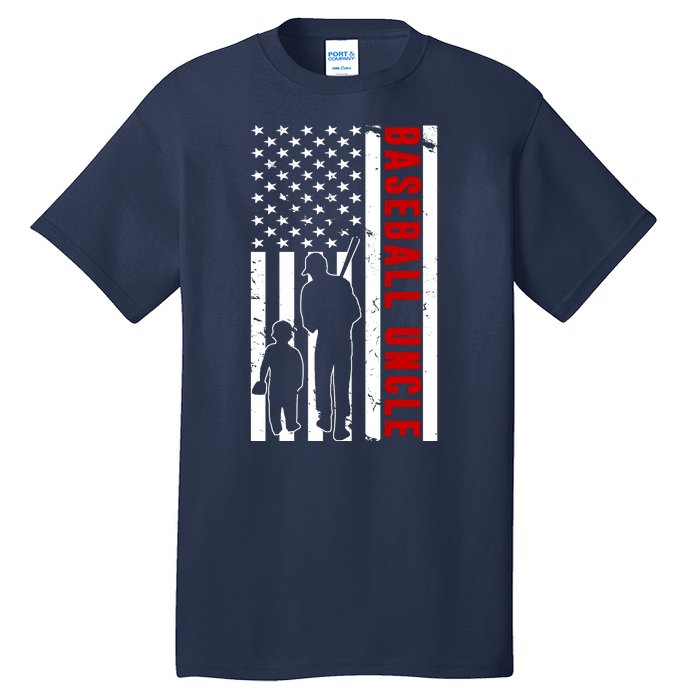 Baseball Uncle USA Flag Tall T-Shirt