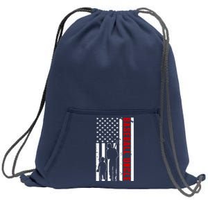 Baseball Uncle USA Flag Sweatshirt Cinch Pack Bag