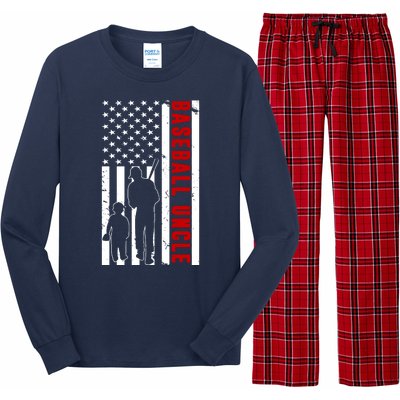 Baseball Uncle USA Flag Long Sleeve Pajama Set