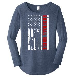 Baseball Uncle USA Flag Women's Perfect Tri Tunic Long Sleeve Shirt