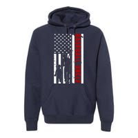 Baseball Uncle USA Flag Premium Hoodie