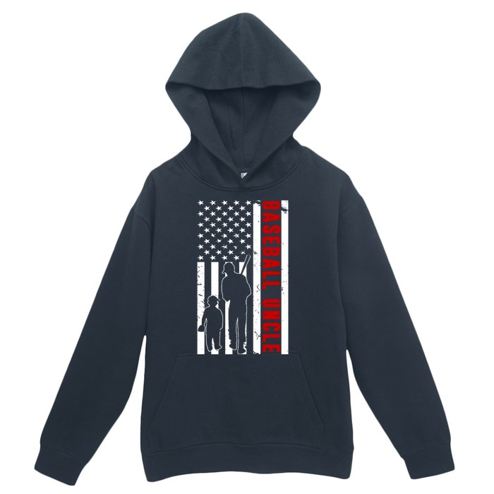 Baseball Uncle USA Flag Urban Pullover Hoodie