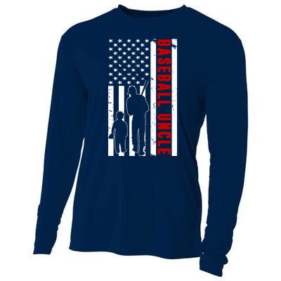 Baseball Uncle USA Flag Cooling Performance Long Sleeve Crew