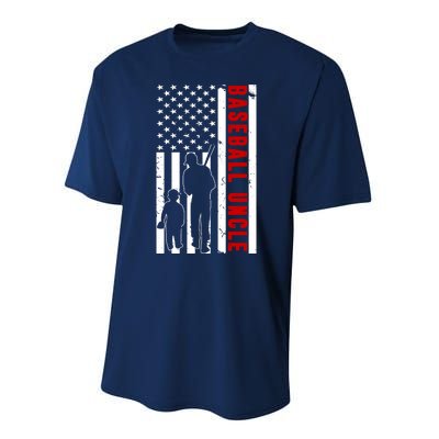 Baseball Uncle USA Flag Performance Sprint T-Shirt