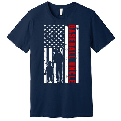 Baseball Uncle USA Flag Premium T-Shirt