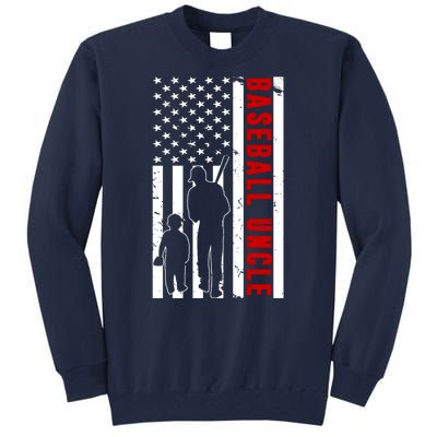 Baseball Uncle USA Flag Tall Sweatshirt