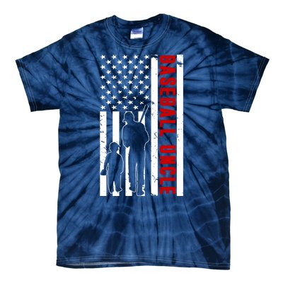 Baseball Uncle USA Flag Tie-Dye T-Shirt