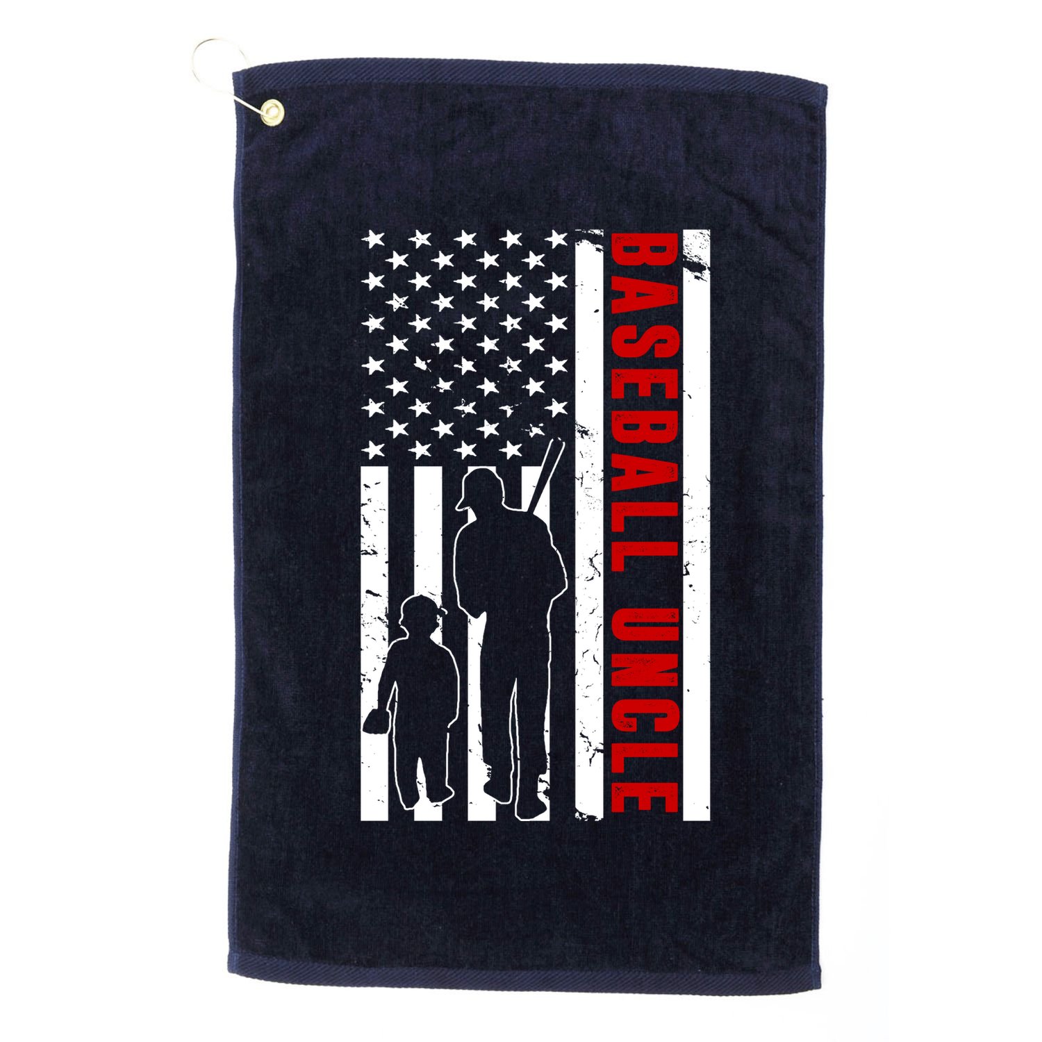Baseball Uncle USA Flag Golf Towel