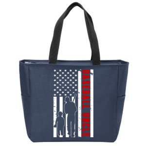 Baseball Uncle USA Flag Zip Tote Bag