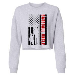 Baseball Uncle USA Flag Cropped Pullover Crew