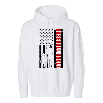 Baseball Uncle USA Flag Garment-Dyed Fleece Hoodie