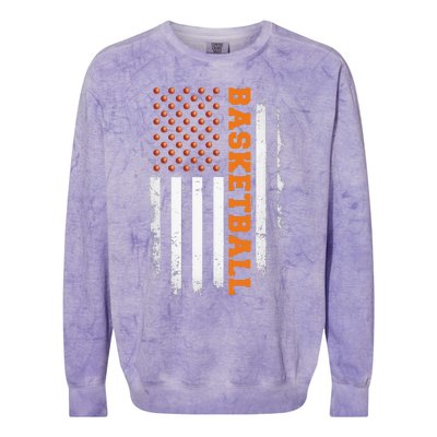 Basketball USA US Flag Basketball Men Colorblast Crewneck Sweatshirt