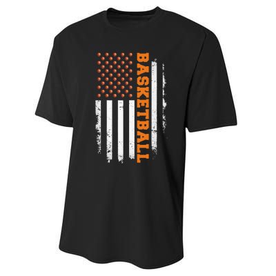 Basketball USA US Flag Basketball Men Performance Sprint T-Shirt