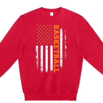 Basketball USA US Flag Basketball Men Premium Crewneck Sweatshirt