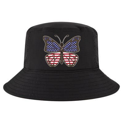 Butterfly Usa Us Flag American Beauty Butterfly Lover Funny Gift Cool Comfort Performance Bucket Hat