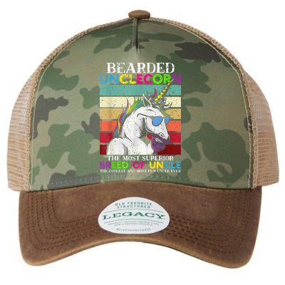 Bearded Unclecorn Uncle Unicorn  Funny Legacy Tie Dye Trucker Hat