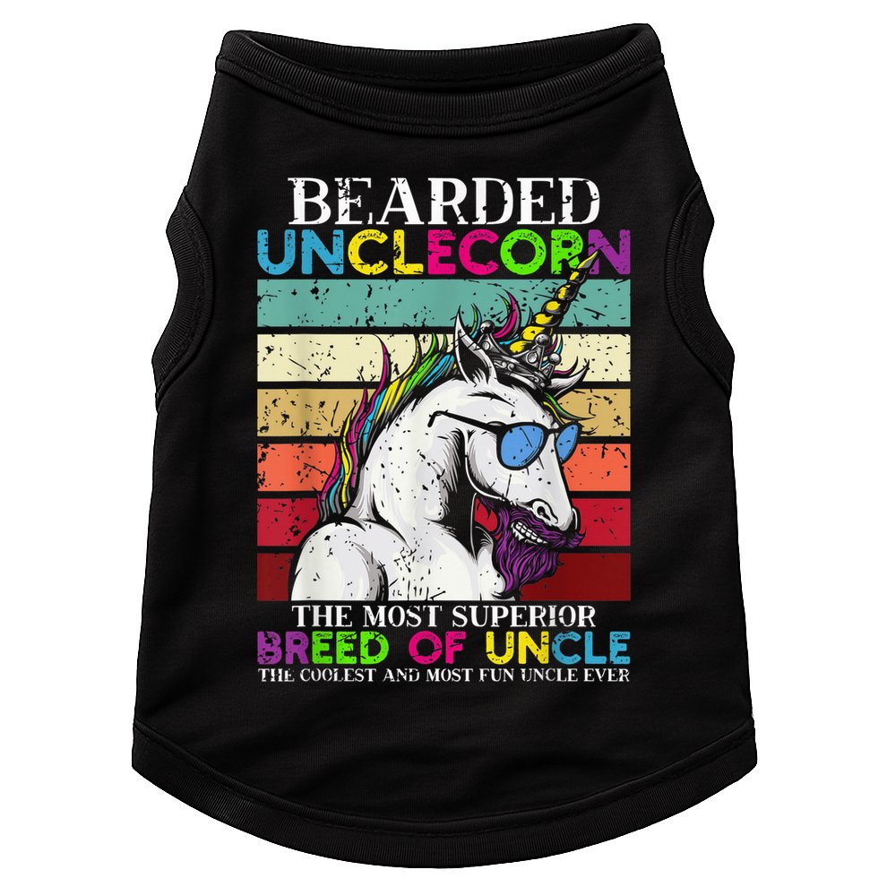 Bearded Unclecorn Uncle Unicorn  Funny Doggie Tank