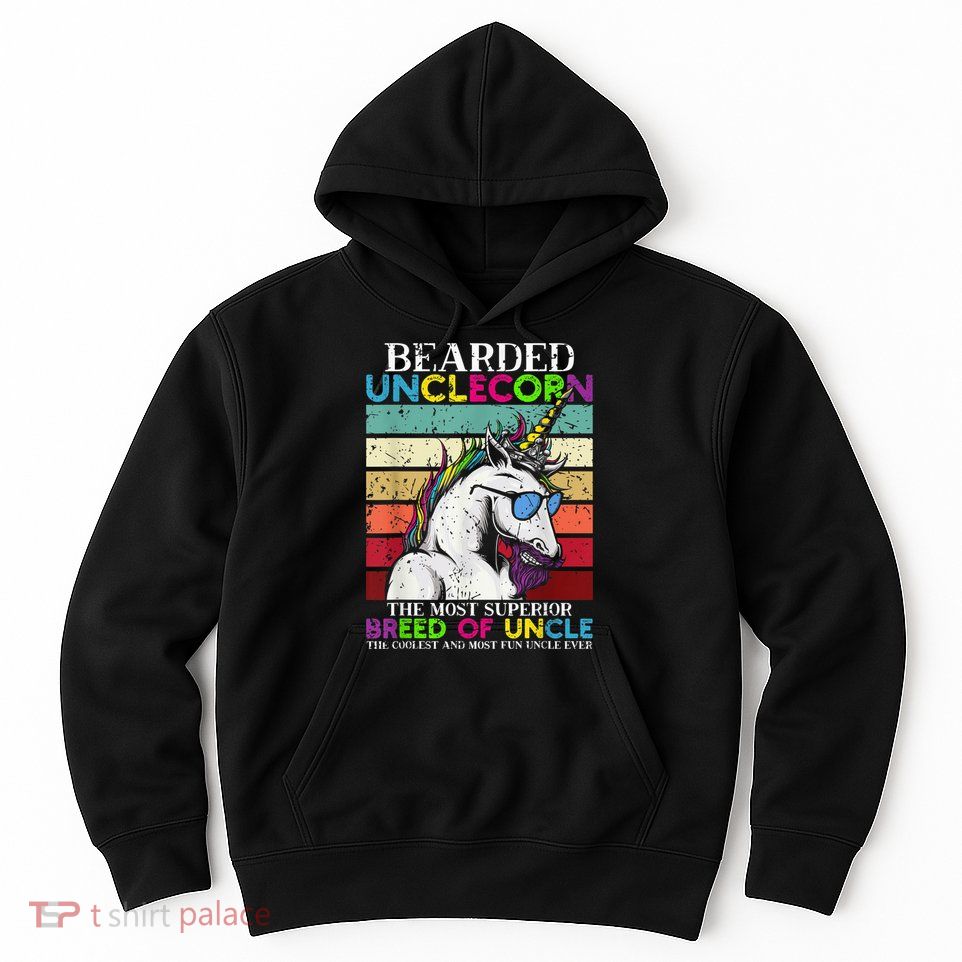 Bearded Unclecorn Uncle Unicorn  Funny Hoodie