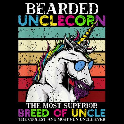 Bearded Unclecorn Uncle Unicorn  Funny T-Shirt